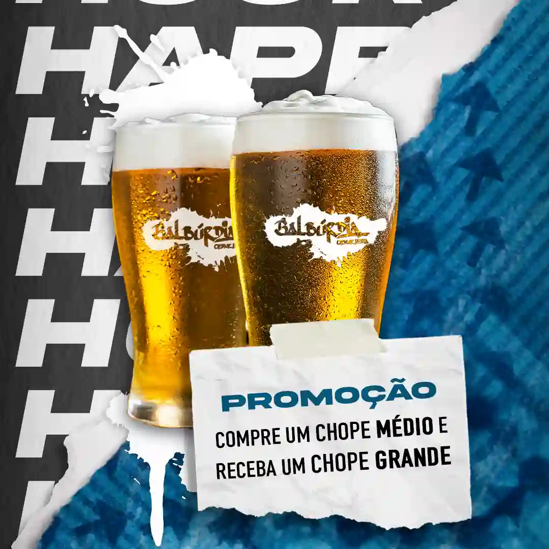 Happy Hour Terça e Sexta-feira das 17h ás 20h - Compre chope médio e receba um chope grande