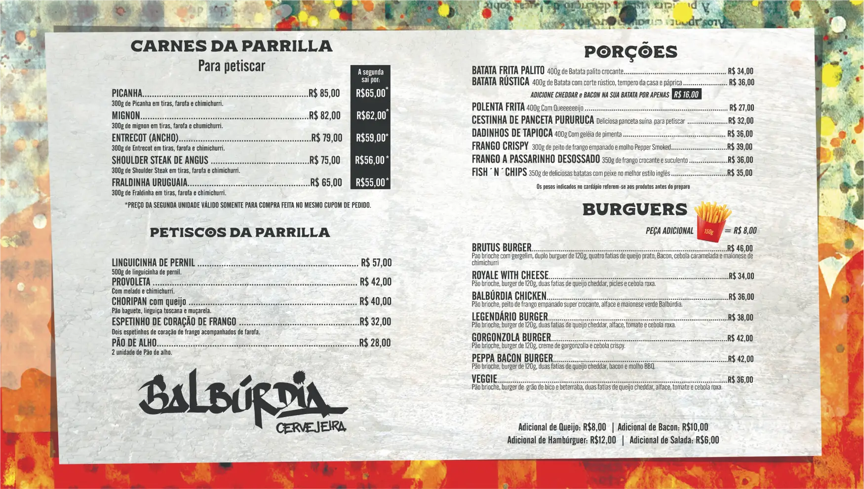 Cardápio Cozinha Balbúrdia Itajaí